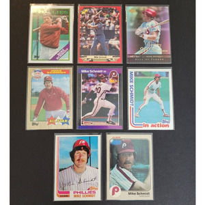 Mike Schmidt, MLB Hall of Famer, 8 Baseball Cards